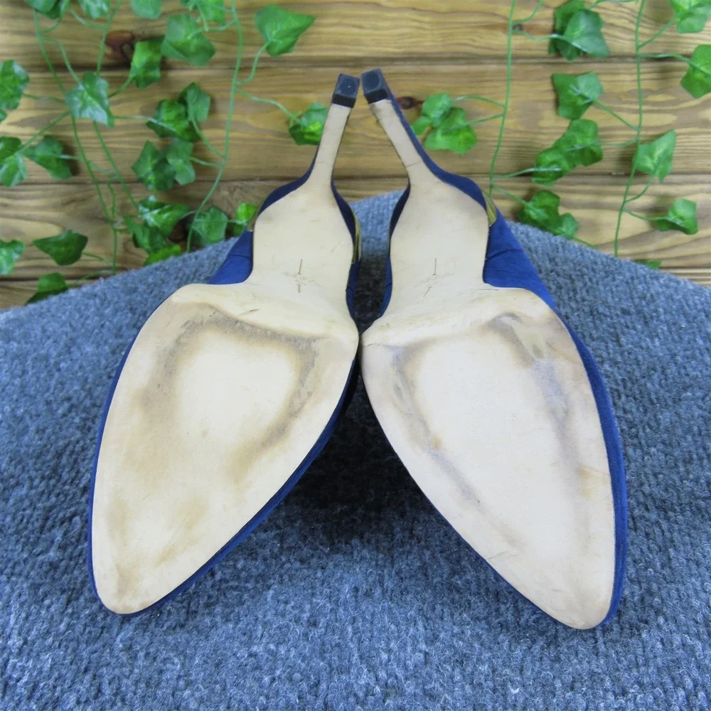 Zara Women  Platform Navy Blue Leather Pump 39 Medium Gently Used‎ 2025